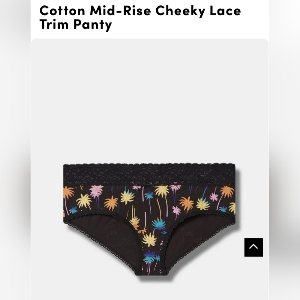 NWT Torrid 1X Cotton mid-rise cheeky lace trim panty